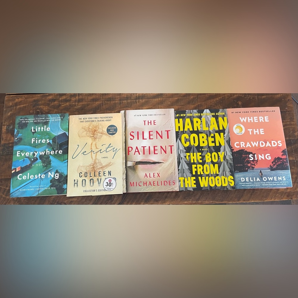 5 hardcover books in good condition